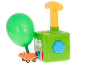 Cute colorful musical toy with balloon and car for children’s play.