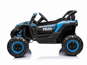 Mașină electrică copii, în stil poliție, jucărie sigură și distractivă pentru copii mici.