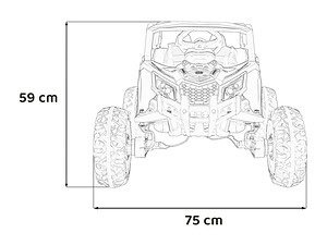 1. Jucărie Vehicul Off-Road pentru copii, dimensiuni 75x59cm, design robust pentru joacă în aer liber.