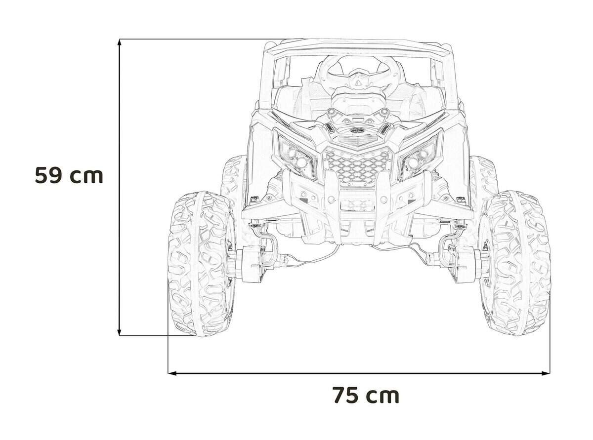 1. Jucărie Vehicul Off-Road pentru copii, dimensiuni 75x59cm, design robust pentru joacă în aer liber.