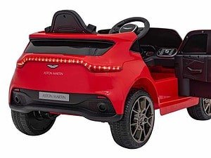 Mașinuță electrică pentru copii, model Aston Martin, culoare roșie, mașină jucărie pentru copii divertisment.