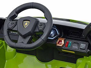 Tableta jucarie pentru copii, design realist autovehicul Lamborghini, siguranta si distractie pentru cei mici.