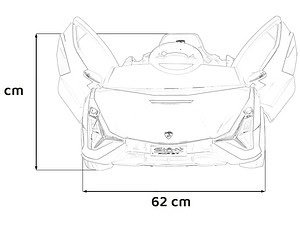 Mașinuță electrică de jucarie pentru copii, dimensiuni 62x38 cm, perfectă pentru joacă sigură și distractivă.