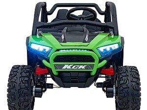 Jucarie electrica pentru copii, mașină sport off-road, culoare verde cu lumini LED.