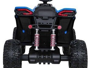 Hoina de jucarie electrică pentru copii cu aspect de ATV, culoare negru cu albastru.