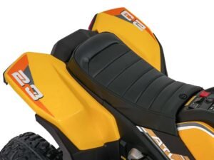 Mașinuță electrică pentru copii cu scaun confortabil, perfectă pentru joacă în aer liber.