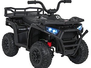 1. Jucarie electrica pentru copii, ATV negru, sigur si durabil.