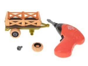 Jucarie de lemn pentru copii, camion cu accesoriu si surub, siguranta si distractie.