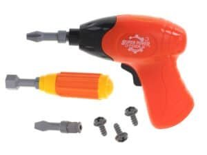 Un set de joaca cu surubelnita si piese de asamblare pentru copii, jucarii educative si creative.