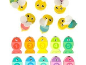 1. Jucării educative pentru copii cu formă de marinari colorati și numere.