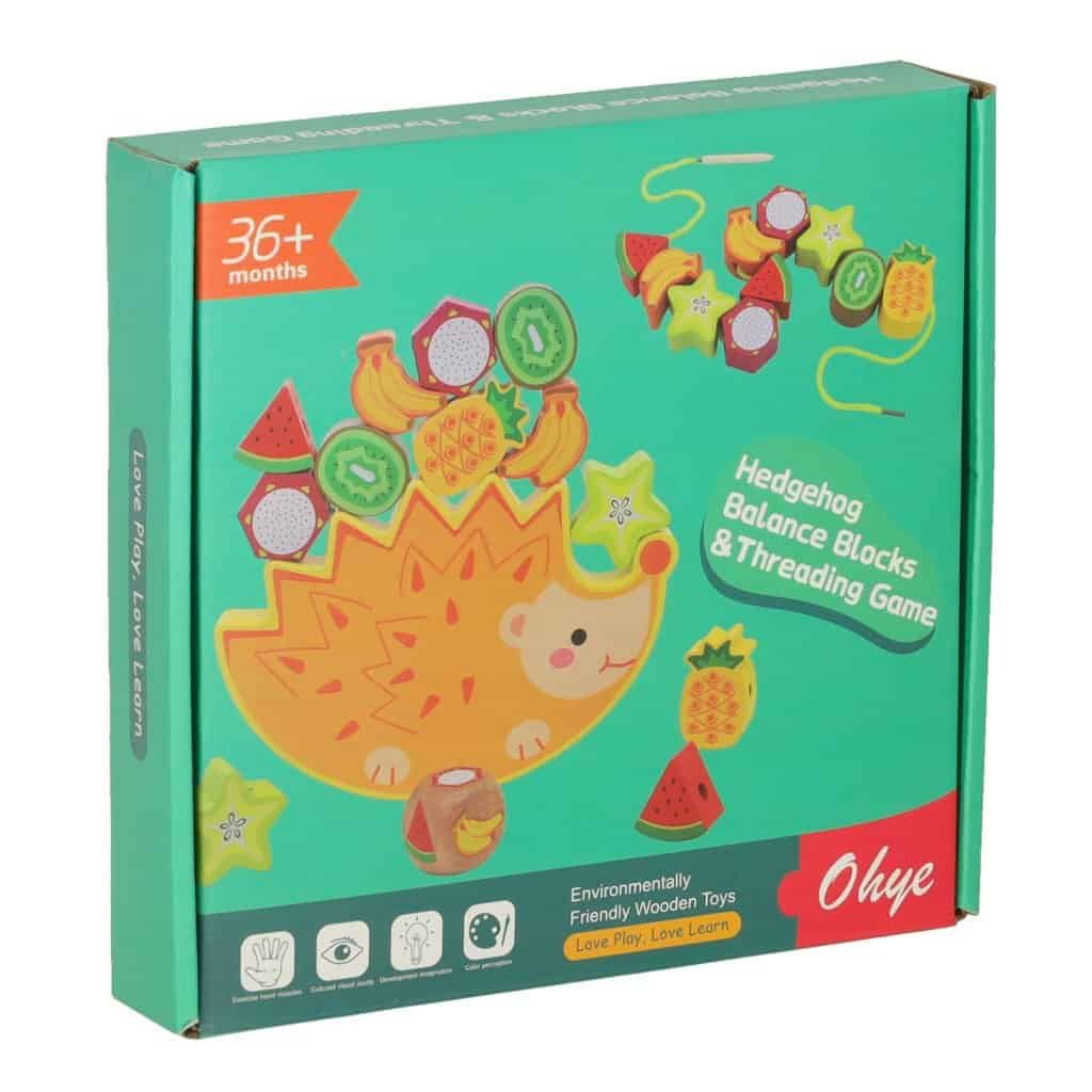 Joc de puzzle de echilibrare arici de echilibrare fructe filetare arici - imagine 11