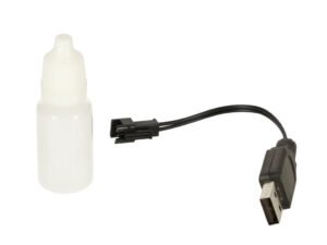 Picătură de plastic pentru umplere jucării, cu cablu USB pentru alimentare.