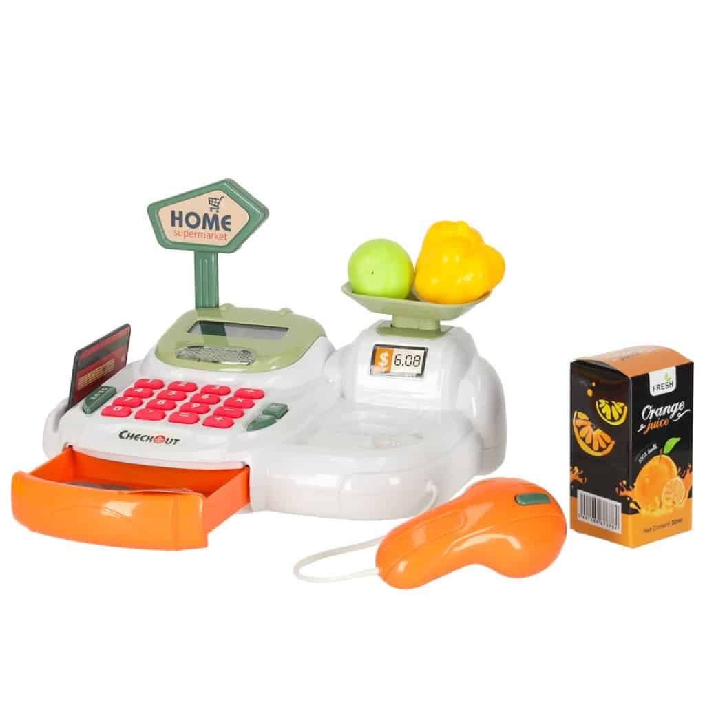 Casa de marcat pentru copii supermarket magazin scaner calculator coș cu accesorii 36 el. - imagine 10