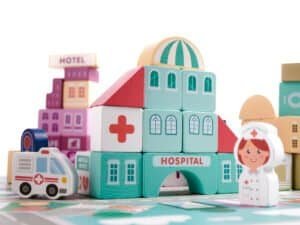 Cutie medical hospital blocks, jucarii pentru copii, centru medical, set jocuri educative.