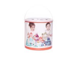 Jucărie educativă pentru copii, oraș de joacă din lemn, cu clădiri și mașini colorate, pentru dezvoltarea imaginației.