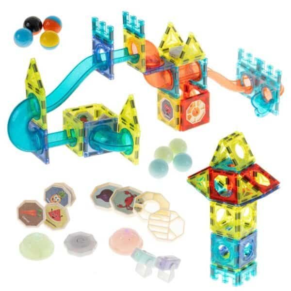 Luminous magnetic marmură magnetică bile de cale 75el - imagine 9