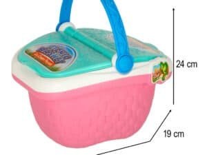 1. Jucărie coș de picnic pentru copii, set jucării pentru joacă în aer liber.