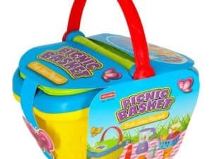Jucarie cos pentru picnic cu fructe si bauturi, ideală pentru joaca în aer liber.