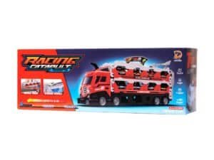 Jucarie masina cu boxe, camion de curse si spatii de depozitare pentru copii.