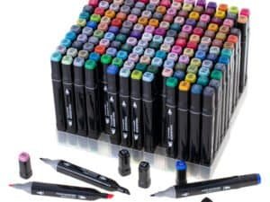 1. Markere de culoare pentru desen și scris, set cu 120 de culori vibrante inclusiv acrilic.