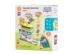Jucarie parking building pentru copii, cu masini si elemente interactive, educative si distractive.