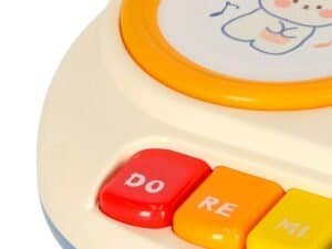 1. Jucarie educatională pentru copii, în formă de ceas cu butoane colorate.