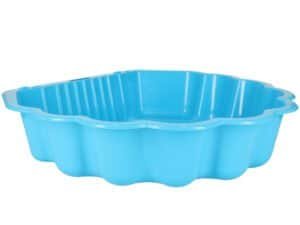 Jucarie piscina pentru copii, forma de fluture, din plastic albastru, distracție în siguranță în curte.