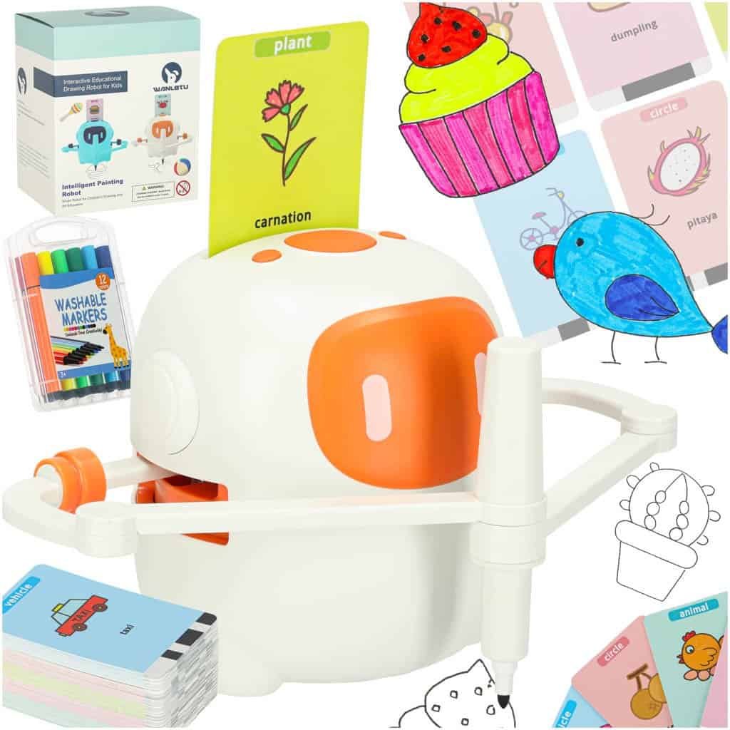 1. Jucărie interactivă pentru copii, robot educațional pentru desen și colorat.