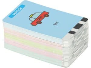 Joc de cărți educaționale, set pentru învățarea lucrurilor despre mașini și vehicule pentru copii.