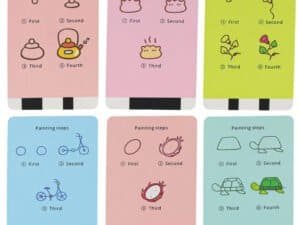 1. Jucării pentru copii în casuță, desen cu pași pentru pictură și modele.