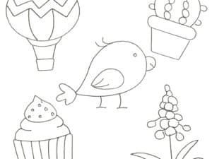 Coloring unicat pentru copii cu animale și flori, perfect pentru activități educative și recreative.