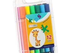 Colorate markere pentru copii, set 12 culori, ideal pentru desen și creație.