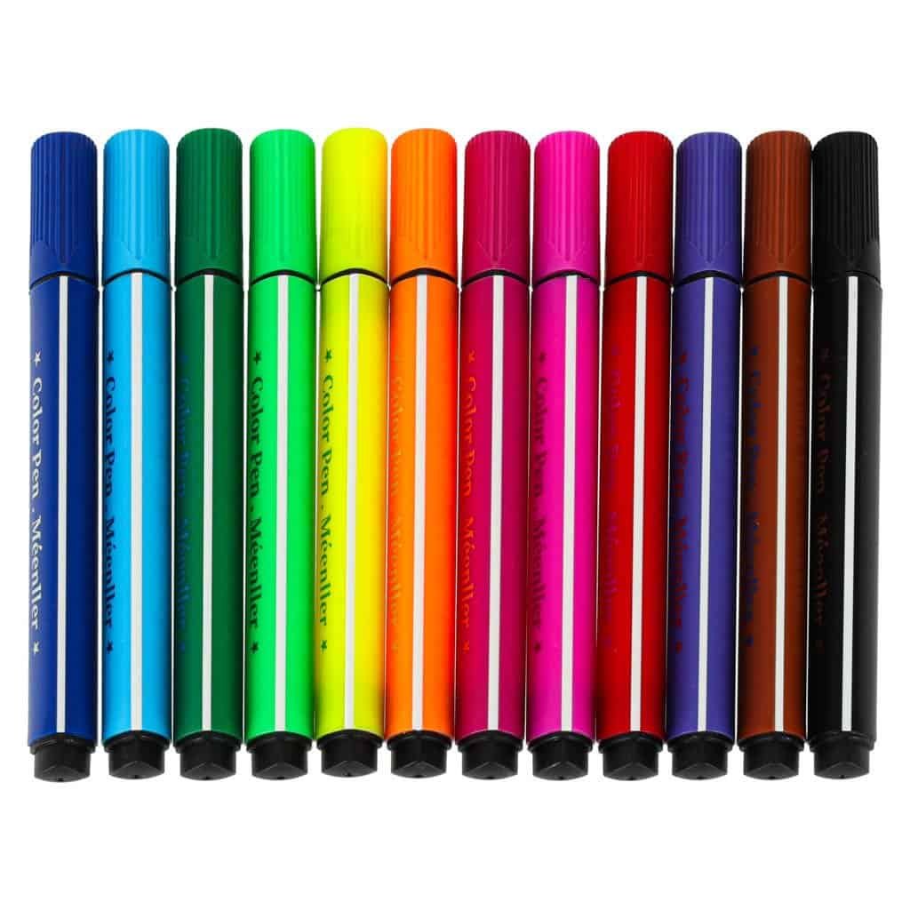 Colorate creioane fluorescent pentru desen și pictură, perfecte pentru copii și hobby-uri creative.