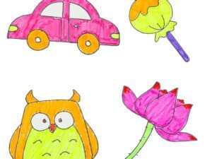 Cutie cu jucarii din desene animate pentru copii.