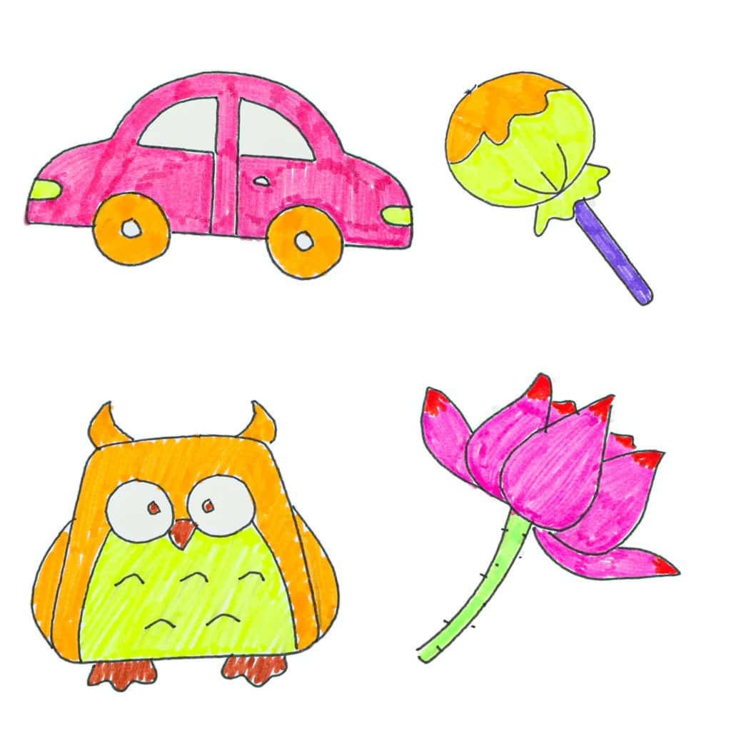 Cutie cu jucarii din desene animate pentru copii.