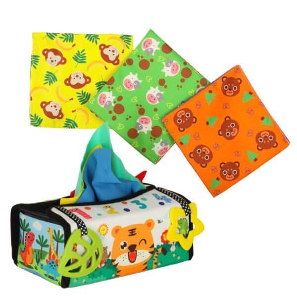 Sorter senzorial șervețele cutie montessori mat 2in1 - imagine 5