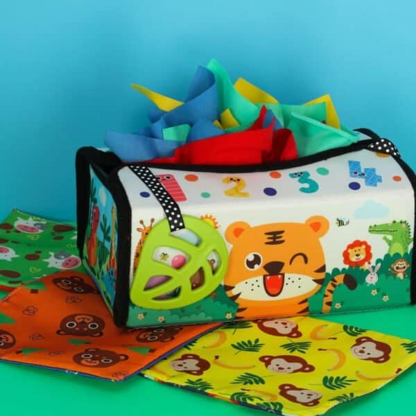 Sorter senzorial șervețele cutie montessori mat 2in1 - imagine 14