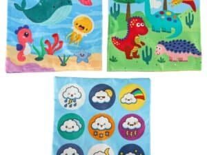 1. Hârtie de joc pentru copii cu animale marine și dinozauri, culoare vibrantă, pentru joacă și educație.