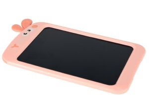 Tableta pentru copii în formă de girafă roz, ideală pentru jocuri și învățare.