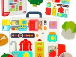 Tablă de manipulare senzorială montessori bucătărie ceas lumină sunet