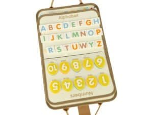 1. Jucarie educativa pentru copii, Alba și colorată cu alfabet și numere.