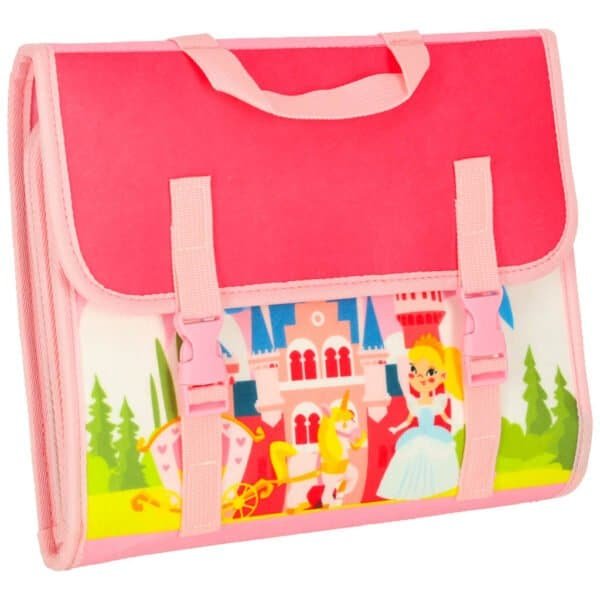 Sensorial senzorial montessori manipulativ bord caz rucsac roz - imagine 2