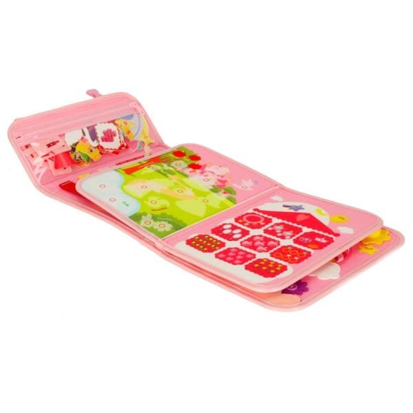 Sensorial senzorial montessori manipulativ bord caz rucsac roz - imagine 5