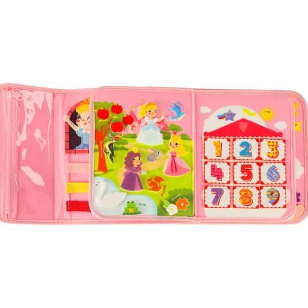 Sensorial senzorial montessori manipulativ bord caz rucsac roz - imagine 9