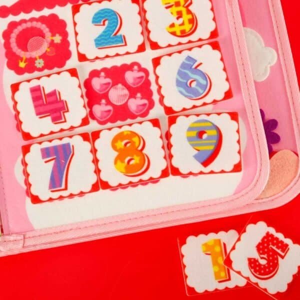 Sensorial senzorial montessori manipulativ bord caz rucsac roz - imagine 18