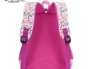 - Ghiozdanelul este confectionat din poliester 900D cu finisaj suplimentar PVC.