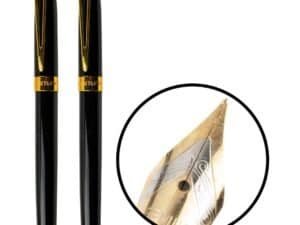 etui maro - NEBO - - Setul contine un pix si un stilou depozitate intr-un etui elegant din piele ecologica maro