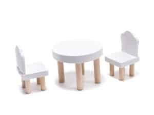 Set de mobilă pentru papusi, masă și scaune din lemn, jucării pentru copii mici, mobilier pentru joacă, decor pentru camera copilului.