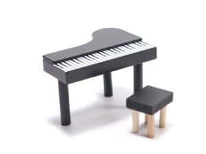 Mini pian cu scaun pentru jucarii, decor pentru camera copilului, accesorii pentru joaca.