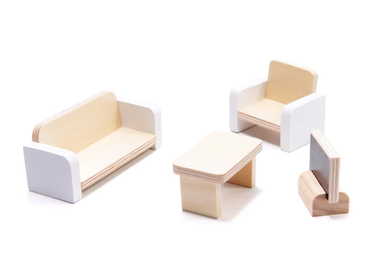 Modele mini mobilă pentru casuta de jucarii, mobila din lemn pentru joaca copii.